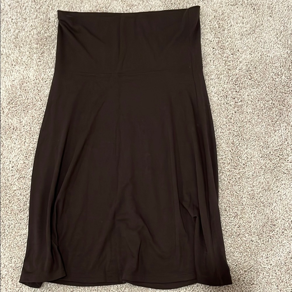 Brown Midi Pencil Skirt